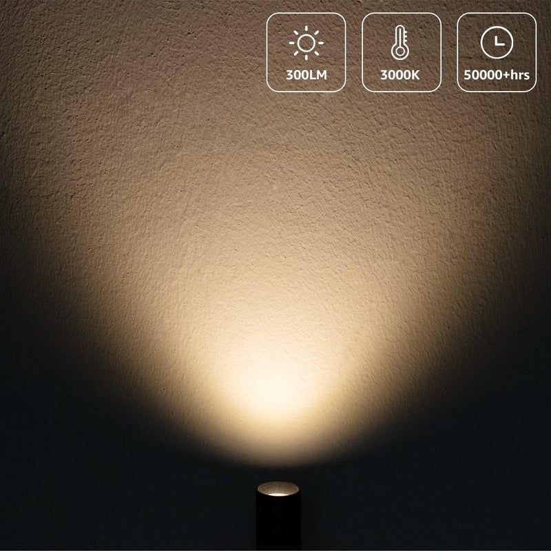 URTOM 2 Pack Indoor Spotlight LED Up Lights for Plant 120V Floor Spot Lights Accent Light Indoor Uplighting Warm White Spotlight Lamp Accent Lighting LED Uplight, 5.9 FT Plug Cord with Foot Switch - Image 5